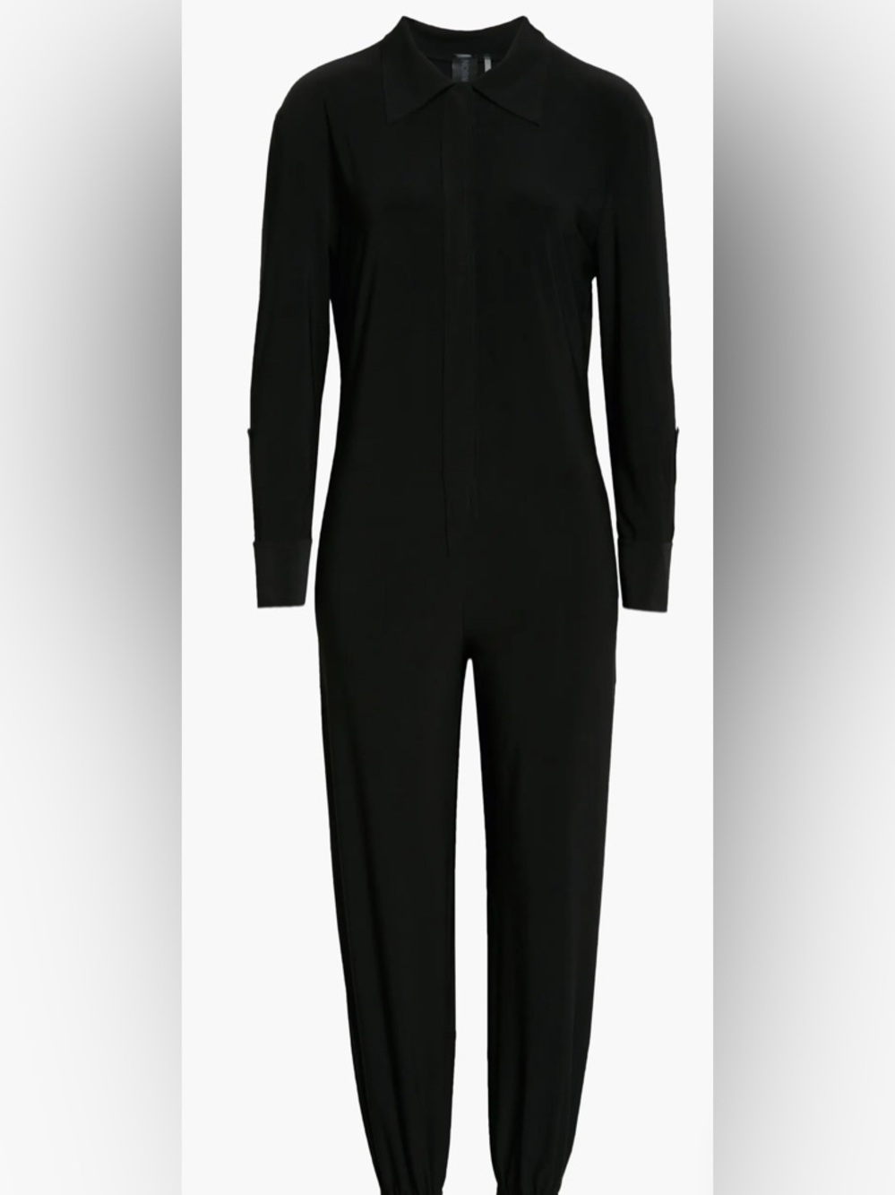 Norma Kamali Black Long Sleeve Velcro closure Jumpsuit M/38